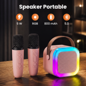 MEODY Speaker Bluetooth Karaoke Portable with 2 Microphone 800mAh 5W - K12
