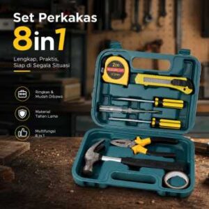OnnFang Alat Set Perkakas Palu Tang Obeng Cutter Meteran 8in1 - YL-8009A