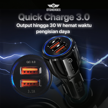 OTOHEROES Car Charger Mobil Fast Charging QC 3.0 Dual USB 3.1A 30W - DC-681 - Gambar 5