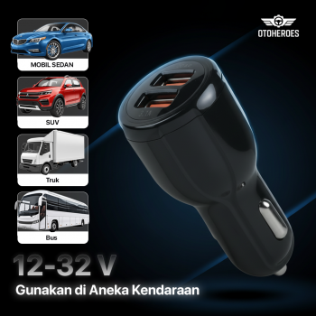 OTOHEROES Car Charger Mobil Fast Charging QC 3.0 Dual USB 3.1A 30W - DC-681 - Gambar 3