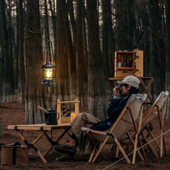 PURRINI Lampu Camping Tenda Gantung Retro Style Rechargeable 1200mAh - PR-120 - Gambar 3