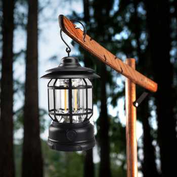 PURRINI Lampu Camping Tenda Gantung Retro Style Rechargeable 1200mAh - PR-120 - Gambar 5