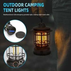 PURRINI Lampu Camping Tenda Gantung Retro Style Rechargeable 1200mAh - PR-120