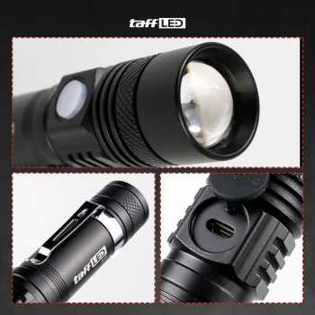 TaffLED Senter LED XML-T6 USB Rechargeable Waterproof 6200 Lumens - P15 - Gambar 5