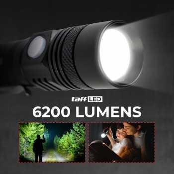TaffLED Senter LED XML-T6 USB Rechargeable Waterproof 6200 Lumens - P15 - Gambar 4