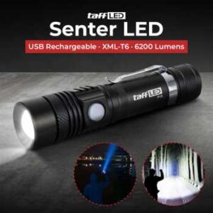 TaffLED Senter LED XML-T6 USB Rechargeable Waterproof 6200 Lumens - P15