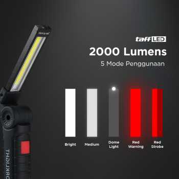 TaffLED Senter LED COB Flashlight Rechargeable 2000 Lumens - 175A - Gambar 6