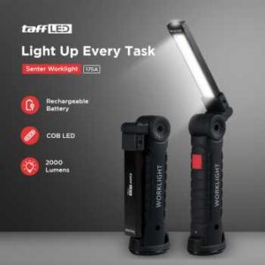 TaffLED Senter LED COB Flashlight Rechargeable 2000 Lumens - 175A