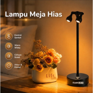 TaffLED Lampu Meja Hias Touch Lamp Dual Head Warm White 1200mAh - TW70