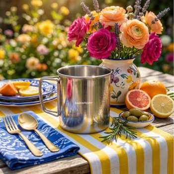 TaffSPORT Cangkir Kopi Stainless Steel Gagang Lipat Camping Mug - L164 - Gambar 3